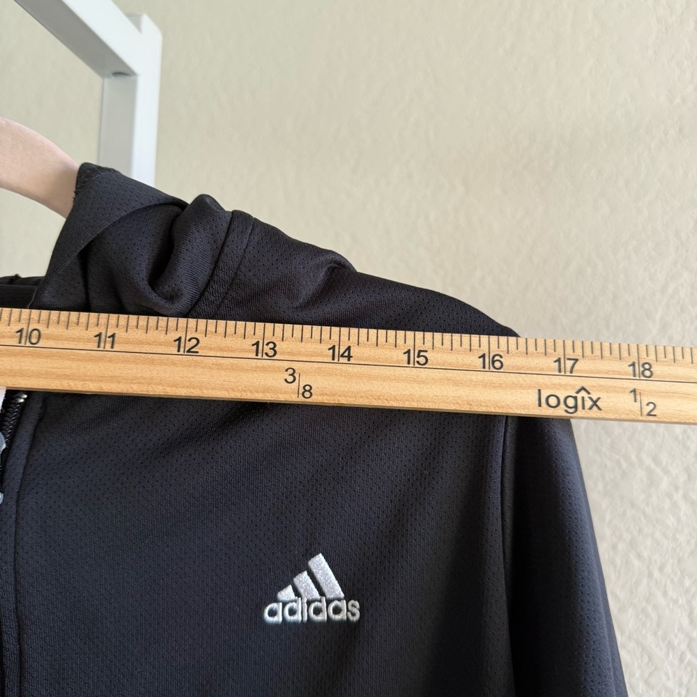 Adidas Women's XL Black 3-Stripes Full Zip Hoodie Jacket Athleisure Streetwear - Picture 12 of 14